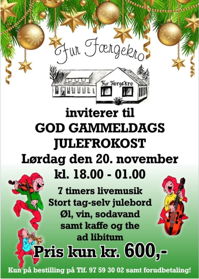 Fur Færgekro inviterer til julefrokost