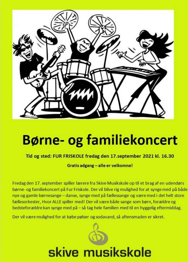 Børne- og familiekoncert - Fur Friskole - fredag den 17. sept. 16:30 - Gratis adgang