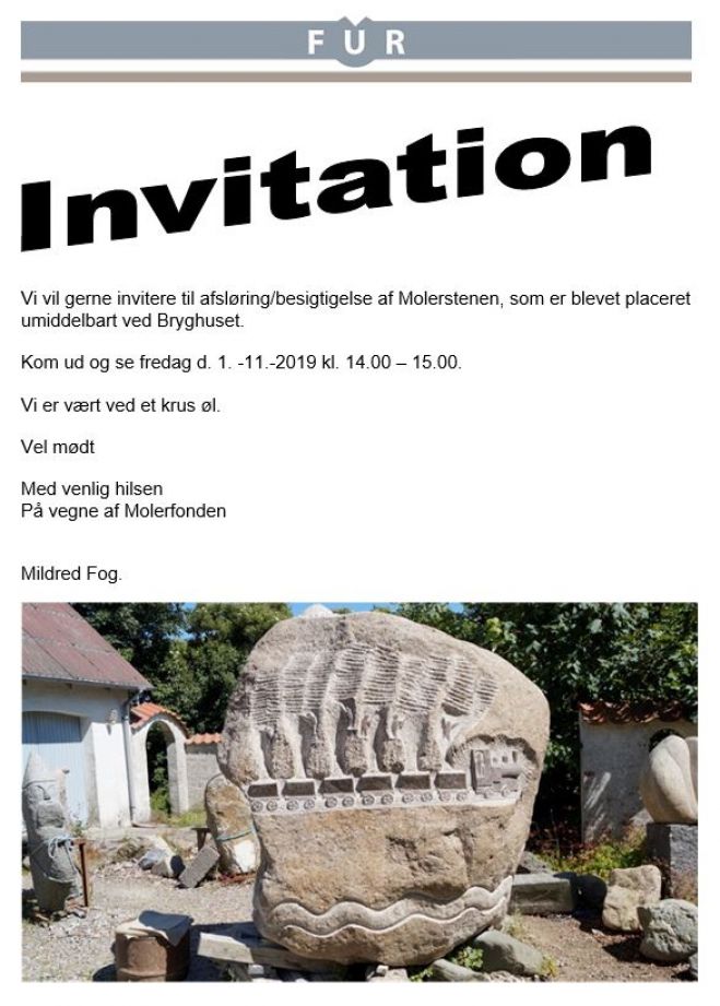 Afsløring/besigtigelse af Molerstenen - en invitation
