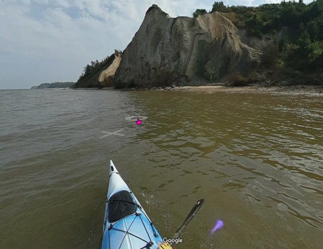 Fur rundt i kajak på Google Street View